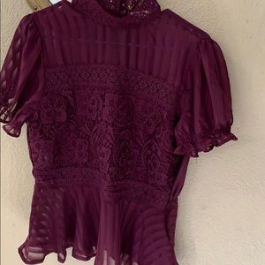 Sheer and lace blouse